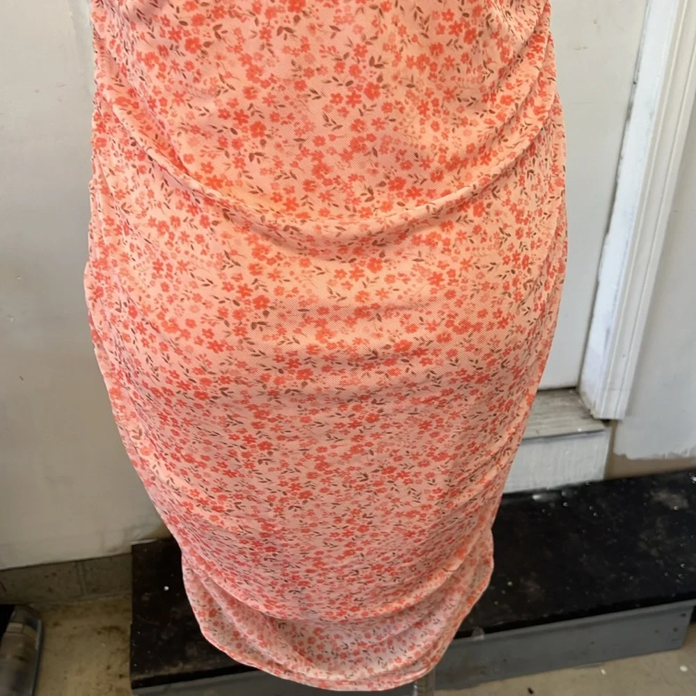 Asos peach body con dress women size 14  run small New with tag